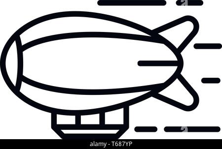 This vector image shows a airship icon in glyph style. It is isolated on a white background. Stock Vector