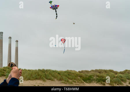 Flying Kites. Annual Morro Bay Kite Festival, California Stock Photo