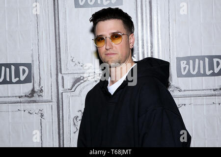 New York, USA. 29 Apr, 2019.  Logan Henderson at BUILD Series, discussing his new single 'End of the World' at BUILD Studio on April 29, 2019 in New York, NY. Credit: Steve Mack/S.D. Mack Pictures/Alamy Stock Photo