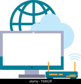 portable travel router cartoon vector illustration Stock Vector Image ...