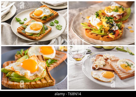 Different tasty dishes with egg Stock Photo