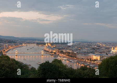 View of Budapest from Gellert Hill Stock Photo