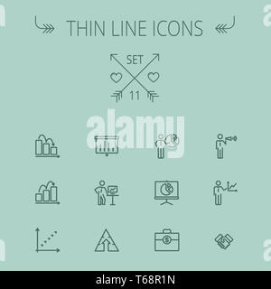 Business thin line icon set Stock Photo