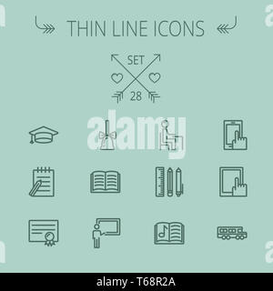 Education thin line icons set for web and mobile app. EPS10 vector file ...