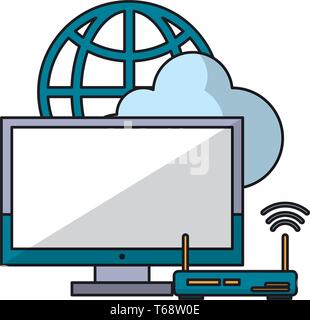 device travel router cartoon vector illustration Stock Vector Image ...