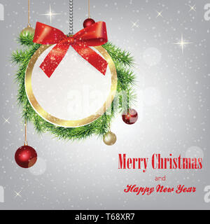 round Christmas greeting banner Stock Photo