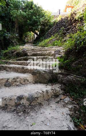 Stone staircase leading on Tembeling pool Stock Photo