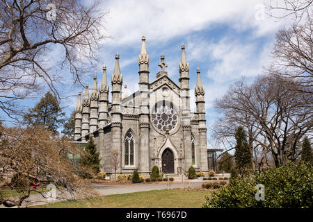 Bigelow Chapel at Mount Auburn Cemetery in Cambridge, Massachusetts, USA. Stock Photo