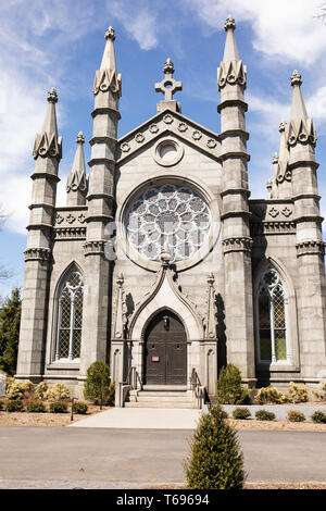 Bigelow Chapel at Mount Auburn Cemetery in Cambridge, Massachusetts, USA. Stock Photo