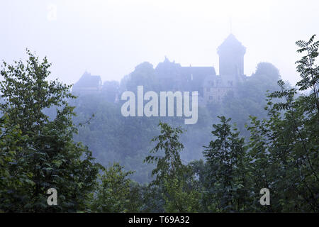 Castle Burg in mist, Solingen, Bergisches Land, North Rhine-Westphalia, Germany, Europa Stock Photo