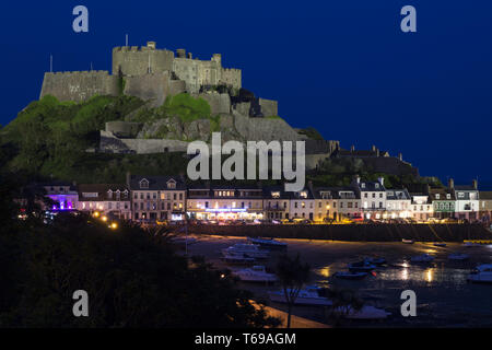 Mont Orgueil Castle in Gorey, Jersey, UK Stock Photo