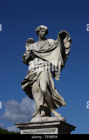Rome, Ponte Sant'Angelo, Angel with the Sudarium Stock Photo