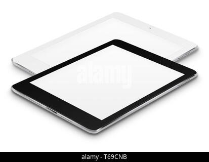 Realistic tablet computers with blank screens. Stock Photo