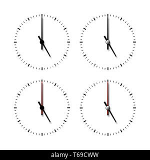 Set of clocks without numbers. Stock Photo