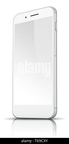 Realistic mobile phone isolated on white. Stock Photo