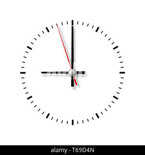 Clock without numbers isolated on white background. Closeup Stock Photo ...
