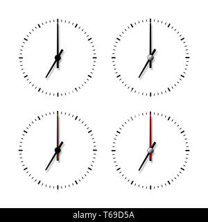 Set of clocks without numbers. Stock Photo