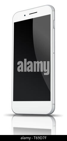 Realistic mobile phone isolated on white. Stock Photo