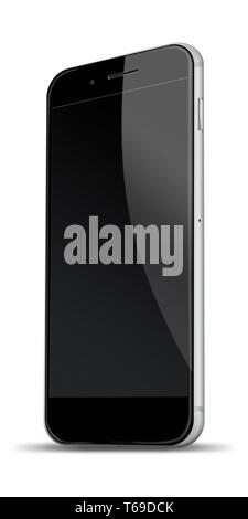 Realistic mobile phone isolated on white. Stock Photo