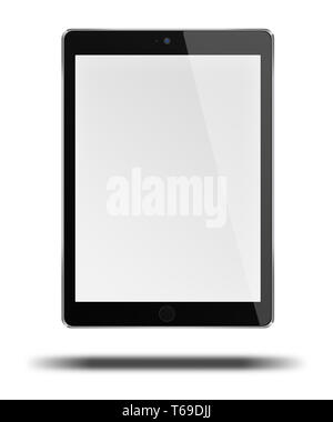 Realistic tablet computer with blank screen. Stock Photo