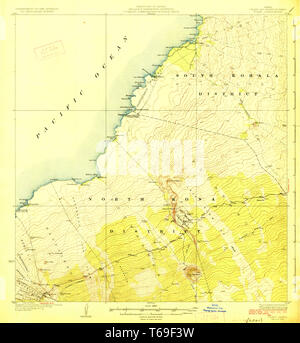 USGS TOPO Map Hawaii HI Puako 349900 1928 62500 Restoration Stock Photo