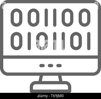 Web development, coding line icon. Stock Vector