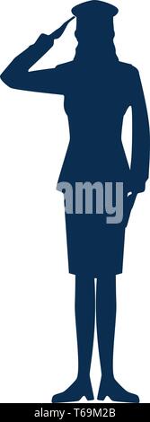 female soldier salute silhouette isolated Stock Vector Image & Art - Alamy