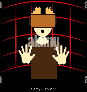 Guy with vr glasses. Vector stock illustration Stock Vector