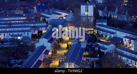 new settlement Schuengelberg in twilight, Gelsenkirchen, Ruhr area, Germany Stock Photo