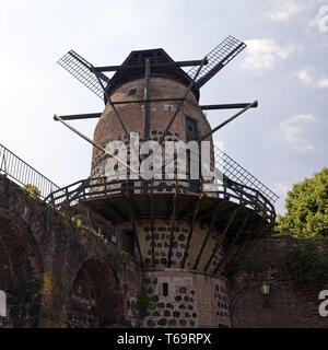 windmill of Zons, smock mill, Dormagen, Lower Rhine, North Rhine-Westphalia, Germany, Europe Stock Photo