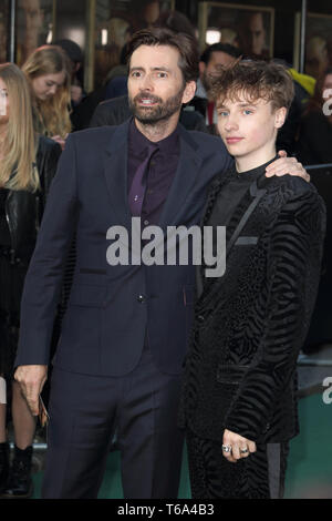 London, UK. David Tennant and Ty Tennant at Tolkien UK Premiere at the Curzon Mayfair, London on Monday April 29th 2019.   Ref: LMK73-J4824-300419 Keith Mayhew/Landmark Media WWW.LMKMEDIA.COM Stock Photo