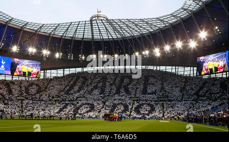 London, United Kingdom. 30th Apr, 2019. South Stand during UEFA Championship League Semi- Final 1st Leg between Tottenham Hotspur and Ajax at Tottenham Hotspur Stadium, London, UK on 30 Apr 2019 Credit: Action Foto Sport/Alamy Live News Stock Photo