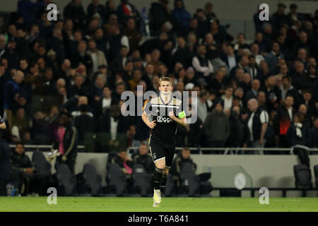 Tottenham Hotspur Stadium, London, UK. 30th Apr, 2019. UEFA Champions League football, semi final 1st leg, Tottenham Hotspur versus Ajax; Matthijs de Ligt of Ajax Credit: Action Plus Sports/Alamy Live News Stock Photo