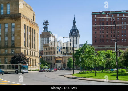 Niagara Square in downtown Buffalo Stock Photo