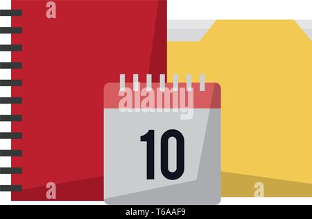 documents and calendar Stock Vector