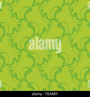 Abstract vector elements on green pattern. Vintage seamless design for fabric, web, wallpaper, wrapping paper etc. Stock Vector
