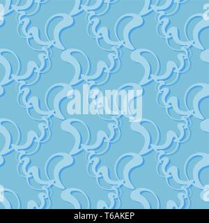Abstract vector elements on blue pattern. Vintage seamless design for fabric, web, wallpaper, wrapping paper etc. Stock Vector