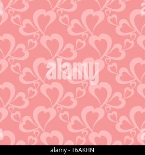 Flying hearts and spirit of love on vector colorful seamless pattern. Bright abstract ornament for textiles, prints, wallpaper, packaging, fabrics, et Stock Vector