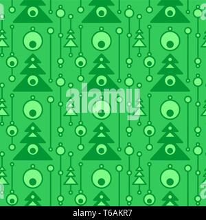 Abstract christmas trees on seamless pattern. Geometric flat ornament for textile, prints, wallpaper, wrapping paper, web etc. Stock Vector