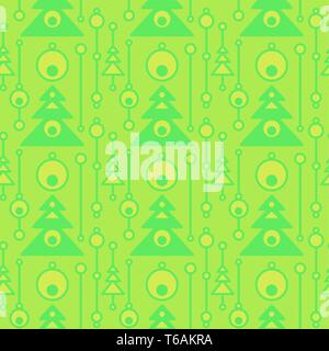 Abstract christmas trees on seamless pattern. Geometric flat ornament for textile, prints, wallpaper, wrapping paper, web etc. Stock Vector
