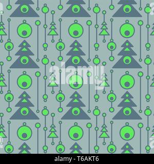 Abstract christmas trees on seamless pattern. Geometric flat ornament for textile, prints, wallpaper, wrapping paper, web etc. Stock Vector