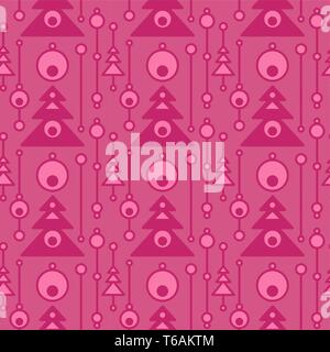 Abstract christmas trees on seamless pattern. Geometric flat ornament for textile, prints, wallpaper, wrapping paper, web etc. Stock Vector