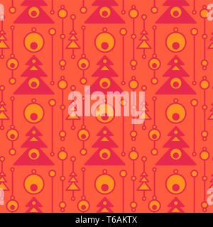 Abstract christmas trees on seamless pattern. Geometric flat ornament for textile, prints, wallpaper, wrapping paper, web etc. Stock Vector