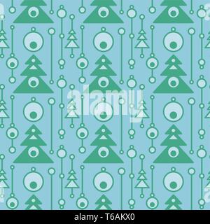 Abstract christmas trees on seamless pattern. Geometric flat ornament for textile, prints, wallpaper, wrapping paper, web etc. Stock Vector