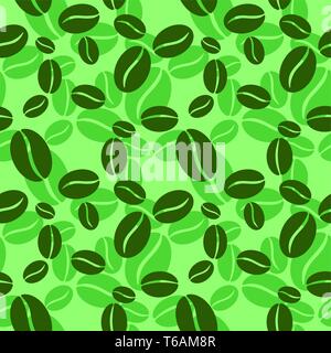 Flying coffee beans on vector seamless pattern. Simple ornament for textiles, prints, wallpapers, wrapping, webs, etc. Stock Vector