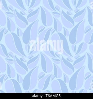 Flat vector seamless patterns with simple leaves on colored background for textile, prints, wallpaper, wrapping, web etc. Stock Vector