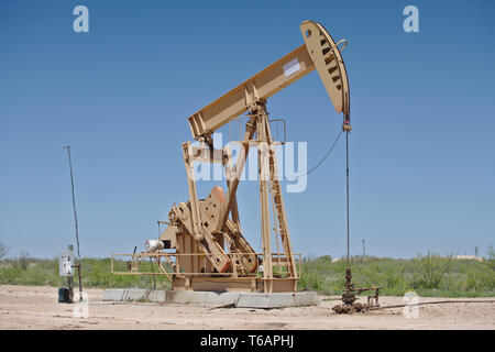 Pumping Unit in Midland County, west Texas. Stock Photo
