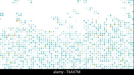 Multicolor vector geometric circle abstract background. Dotted texture pattern in halftone style Stock Vector
