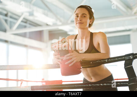 Happy female boxer Stock Photo