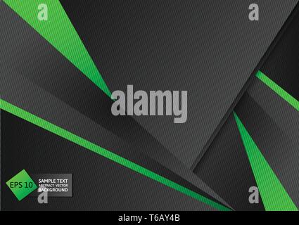 Abstract geometric green and black color background with copy space, Vector illustration Stock Vector